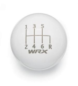 Billetworkz Gloss White Weighted - WRX Engraved 6 Speed - Piston Shift Knob