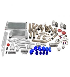 CX Racing Twin Turbo Kit Intercooler Radiator For 68-72 Chevelle BBC Big Block 396 402 427 454