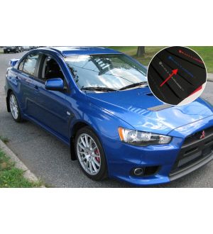 Rally Armor 2008-17 Mitsubishi EVO X Black UR Mud Flap Blue Logo