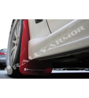 Rally Armor 2008-17 Mitsubishi EVO X Red UR Mud Flap White Logo