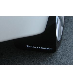 Rally Armor 2008-17 Mitsubishi EVO X Black UR Mud Flap White Logo