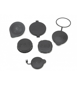 GRIMMSPEED SUBARU ENGINE BAY RESERVOIR CAP SET - BLACK (SET OF 6)