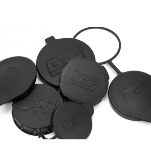 GRIMMSPEED SUBARU ENGINE BAY RESERVOIR CAP SET - BLACK (SET OF 6)