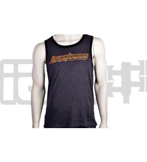 IAG Mens Grey, Black and Orange Script Tank Top 3X-Large