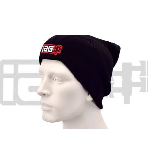 IAG Black Knit Slouch Beanie Cap with IAG Embroidered Logo