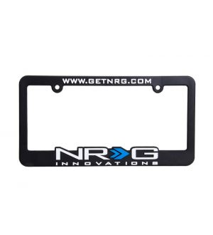NRG Innovations License Plate Frame White w/ blue