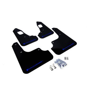 Rally Armor 2008-17 Mitsubishi EVO X Black UR Mud Flap Blue Logo