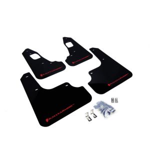Rally Armor 2008-17 Mitsubishi EVO X Black UR Mud Flap Red Logo