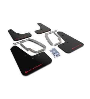 Rally Armor Black UR Mud Flap Red Logo - 2017-21 Tesla Model 3