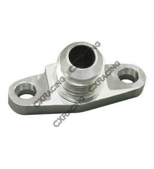 CX Racing Turbo Oil Drain Flange Angled , Billet Aluminum CNC Made, AN10