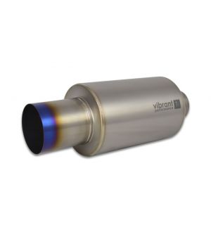 Vibrant Titanium Muffler w/Straight Cut Burnt Tip 3.5in Inlet / 3.5in Outlet