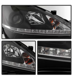  Spyder Lexus IS 250/350 2006-2010 Projector Headlights DRL Black PRO-YD-LIS06-D
