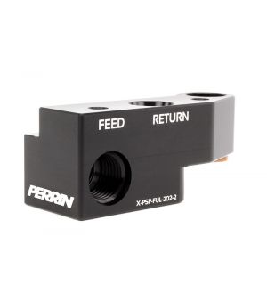 Perrin Performance Junction Block for Top Feed Fuel Rail with FPR and -6 Fittings