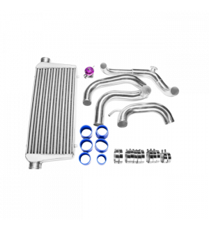 CX Racing Intercooler Piping Kit + BOV For 89-99 240SX S14 S15 SR20DET Tube & Fin FMIC