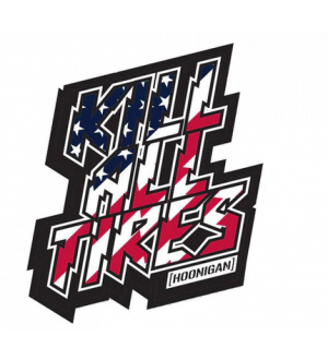  HOONIGAN Kill All Tires Sticker, Red, White and Blue