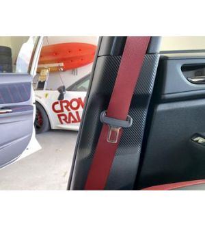 StickerFab  3D CARBON SEATBELT / PILLAR PANEL PROTECTION KIT (SCUFF GUARD) - 15+ WRX / STI