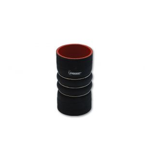 Vibrant 4 Ply Aramid Hump Hose w/3 SS Rings 3.125in ID x 6in Length - Black