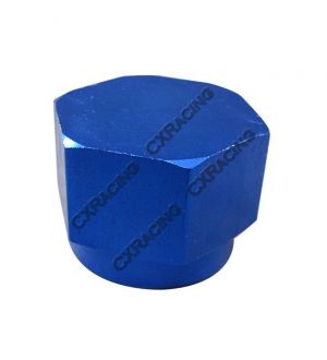 CX Racing Anodized Aluminum Flare Oil Fitting AN 12 Cap Block Off AN12 12AN Blue
