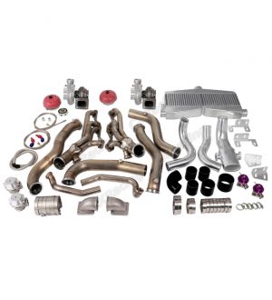 CX Racing Twin Turbo Header Manifold Downpipe Intercooler Kit For 82-92 Camaro SBC