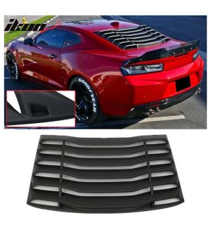 Ikon Motorsports 2016-2022 Chevy Camaro IKON Rear Window Louvers Cover Sun Shade ABS