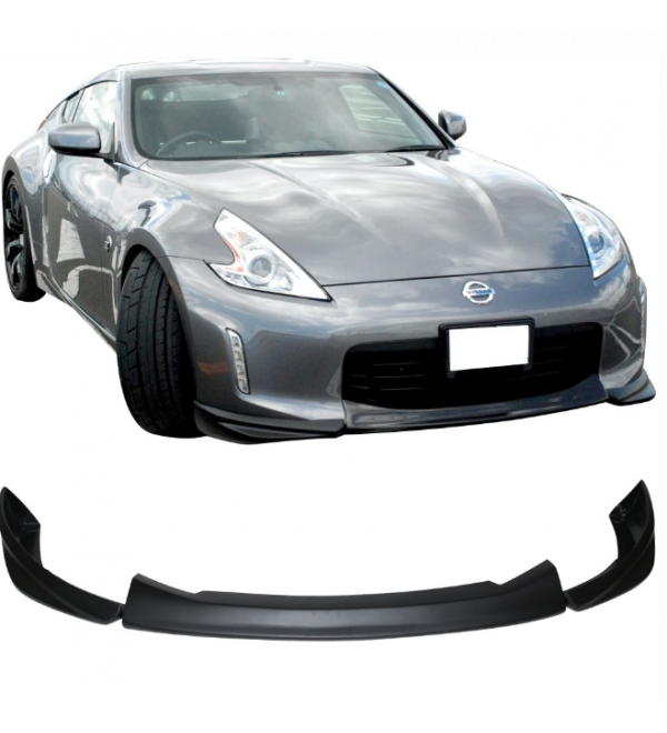 Fit 13-17 Nissan 370Z TK Style Front Bumper Lip Black Spoiler Polypropylene  PP